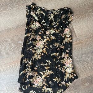 PAIGE denim Floral Sleeveless Top, size Small but fits looser